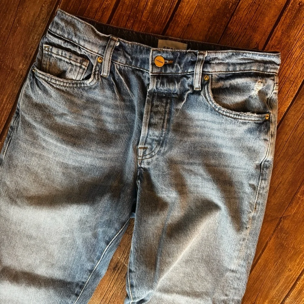 FRAME Le Slouch Girlfriend Jeans • Light Wash • Size 25 - Picture 3 of 4